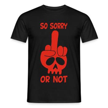 Crâne rouge impoli - T-shirt homme - noir - Devant - AI Model Male 178 light (178cm)