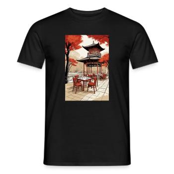 Asiatisches Kaffee - Männer T-Shirt - Schwarz - Vorne - AI Model Male 178 light (178cm)