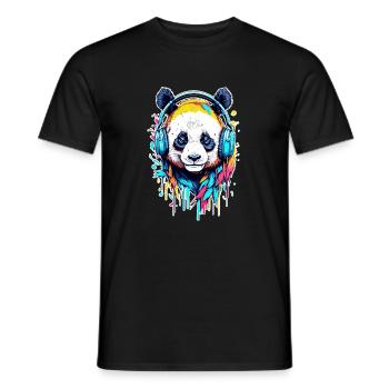Panda - Männer T-Shirt - Schwarz - Vorne - AI Model Male 178 light (178cm)