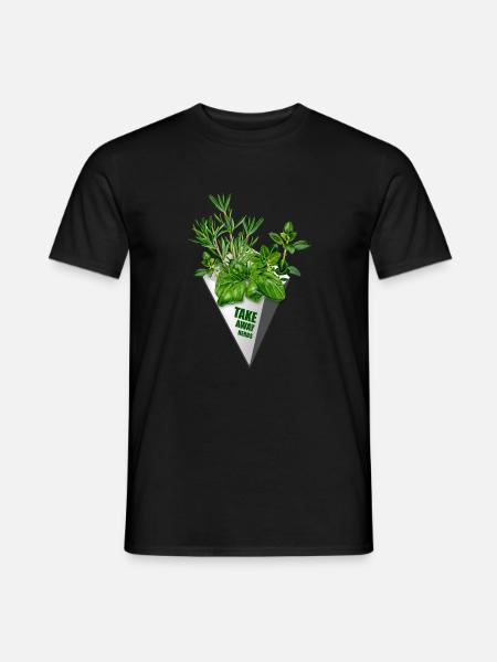Take Away Herbs - funny print for foodies - Mænd T-shirt - sort