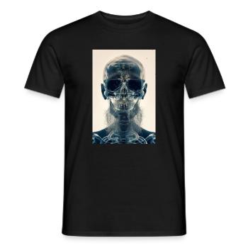 x-ray hipster skull - Men's T-Shirt - black - Front - AI Model Male 178 light (178cm)