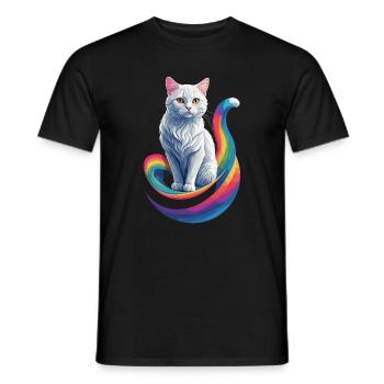 Cute Cat - Men's T-Shirt - black - Front - AI Model Male 178 light (178cm)