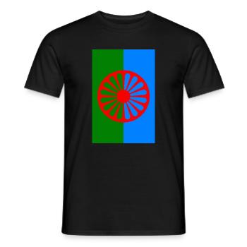 115552801 179234121 Roma-Flagge 2 - Männer T-Shirt - Schwarz - Vorne - AI Model Male 178 light (178cm)