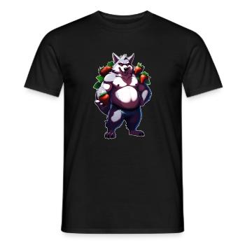 Wolf Strawberry 1 - Men's T-Shirt - black - Front - AI Model Male 178 light (178cm)