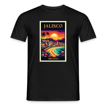 Design de coucher de soleil à Jalisco, au Mexique - T-shirt homme - noir - Devant - AI Model Male 178 light (178cm)