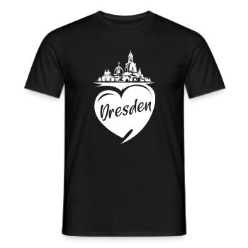 Dresden Love Frauenkirche Heart City Symbol Logo - Men's T-Shirt - black - Front - AI Model Male 178 light (178cm)