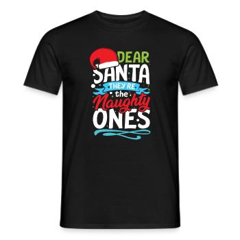 Dear santa they re the naughty ones - Männer T-Shirt - Schwarz - Vorne - AI Model Male 178 light (178cm)