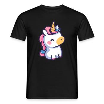 Niedliches Einhorn-Design - skurrile Cartoon-Kunst - Männer T-Shirt - Schwarz - Vorne - AI Model Male 178 light (178cm)