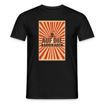 On the Barricades – Revolutionary Resistance - Men's T-Shirt - black - Front - AI Model Male 178 light (178cm)