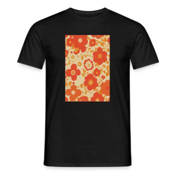 Groovy 70s Retro Vintage Floral Pattern - Men's T-Shirt - black - Front - AI Model Male 178 light (178cm)