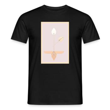 Minimalist Botanical Art - Men's T-Shirt - black - Front - AI Model Male 178 light (178cm)