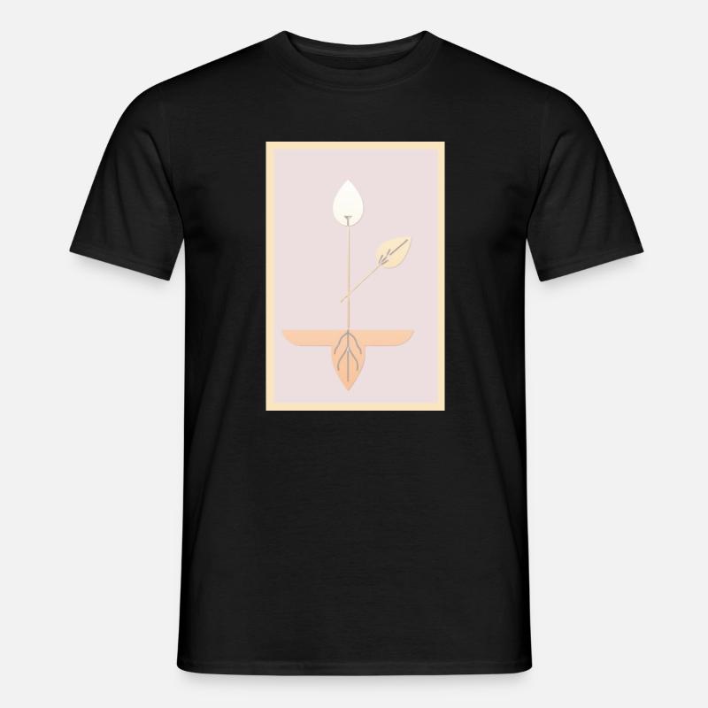 Minimalist Botanical Art - Men’s T-shirt - black