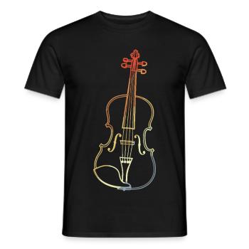 Vintage Violine Zeichnung - Männer T-Shirt - Schwarz - Vorne - AI Model Male 178 light (178cm)