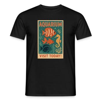 Vintage Tropische Fische Poster - Retro Acquat Art - Männer T-Shirt - Schwarz - Vorne - AI Model Male 178 light (178cm)