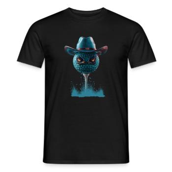 Eyes of the Jungle: The Cowboy Golf Ball - Men's T-Shirt - black - Front - AI Model Male 178 light (178cm)