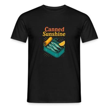 Canned Sunshine – Sardine Pop-Art Tea - Men's T-Shirt - black - Front - AI Model Male 178 light (178cm)