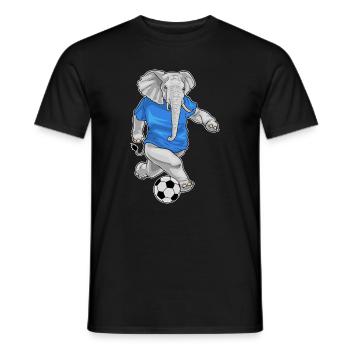 éléphant joueur de football football sports de football - T-shirt homme - noir - Devant - AI Model Male 178 light (178cm)