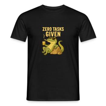 Zero Tasks Given – Gecko Edition - Männer T-Shirt - Schwarz - Vorne - AI Model Male 178 light (178cm)