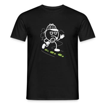 Ribbo as a detective in search of clues - Men's T-Shirt - black - Front - AI Model Male 178 light (178cm)