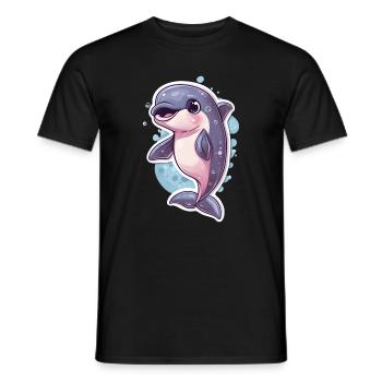 Dolphin - Men's T-Shirt - black - Front - AI Model Male 178 light (178cm)