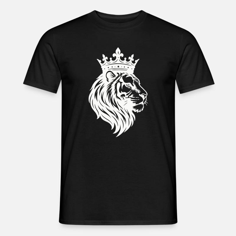 Löwe Krone King - Männer T-Shirt - Schwarz