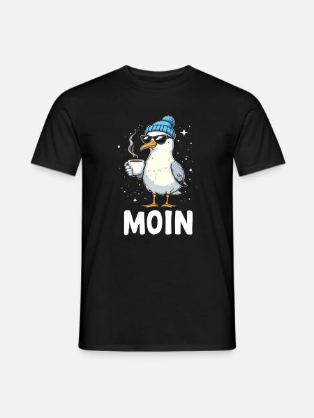 Moin Seagull Coffee Küste Norddeutschland - Männer T-Shirt - Schwarz