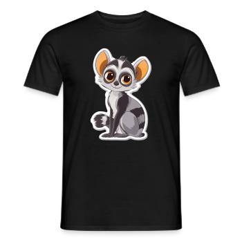 lémurien - T-shirt homme - noir - Devant - AI Model Male 178 light (178cm)