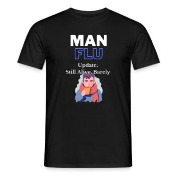 Homme grippe survie citation T-Shirt - T-shirt homme - noir - Devant - AI Model Male 178 light (178cm)