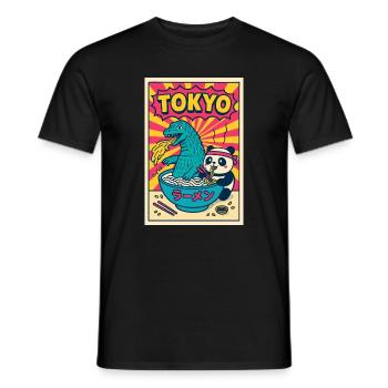 Tokyo Ramen Panda und Drache - Männer T-Shirt - Schwarz - Vorne - AI Model Male 178 light (178cm)