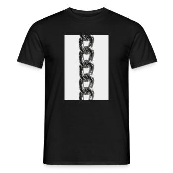 Glänzende Kettenglieder aus Metall - Männer T-Shirt - Schwarz - Vorne - AI Model Male 178 light (178cm)