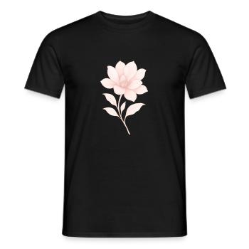 Rosa Magnolie, Blüte - Männer T-Shirt - Schwarz - Vorne - AI Model Male 178 light (178cm)