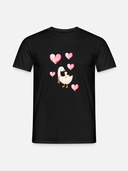 Maman Canard et Petit Coeur - T-shirt homme - noir