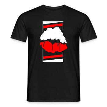 Poland Lips Contrast Pop Art - Men's T-Shirt - black - Front - AI Model Male 178 light (178cm)