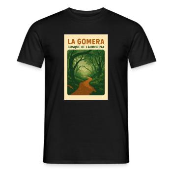 La_Gomera_ _Bosque_de_Laurisilva - Men's T-Shirt - black - Front - AI Model Male 178 light (178cm)