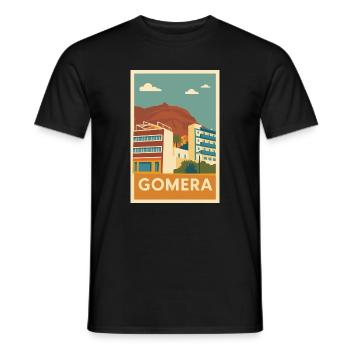 Gomera Island Panorama - Men's T-Shirt - black - Front - AI Model Male 178 light (178cm)
