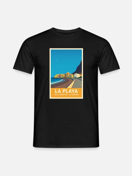 La Playa Poster Valle Gran Rey - Men's T-Shirt - black