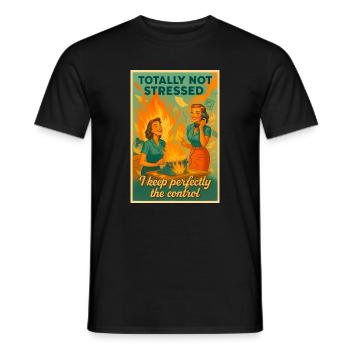 Totalement Pas Stressé Bureau Rétro - T-shirt homme - noir - Devant - AI Model Male 178 light (178cm)