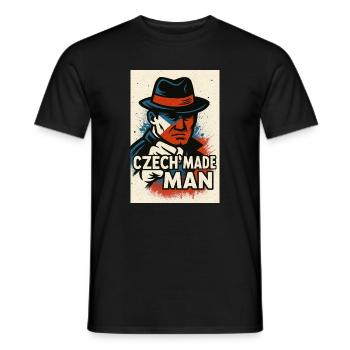 Czech Made Man - Men's T-Shirt - black - Front - AI Model Male 178 light (178cm)