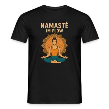 Namasté im Flow – Yoga & Achtsamkeit Design - Männer T-Shirt - Schwarz - Vorne - AI Model Male 178 light (178cm)