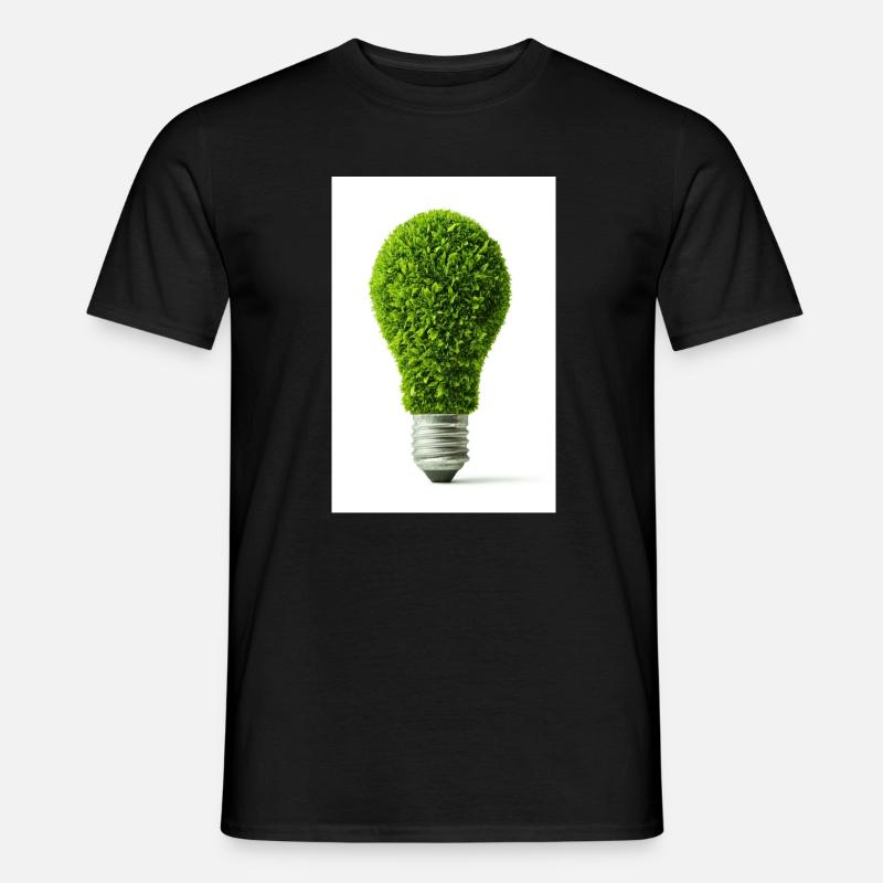 Leafy Glow Glühbirne Design - Männer T-Shirt - Schwarz