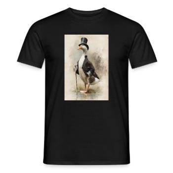 Gentleman Oie au chapeau haut de forme - T-shirt homme - noir - Devant - AI Model Male 178 light (178cm)