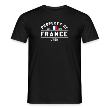 French Property Law Lyon 1872 - Men's T-Shirt - black - Front - AI Model Male 178 light (178cm)
