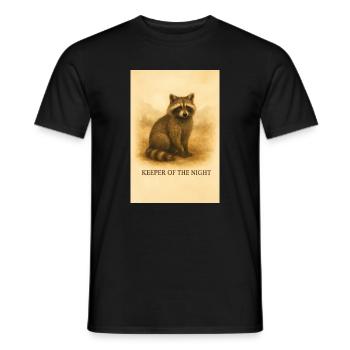 Gardien de la nuit raton laveur - T-shirt homme - noir - Devant - AI Model Male 178 light (178cm)