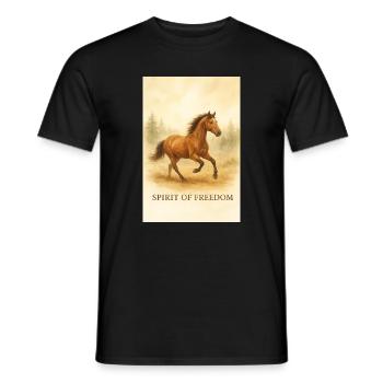 Spirit of Freedom Pferd - Männer T-Shirt - Schwarz - Vorne - AI Model Male 178 light (178cm)