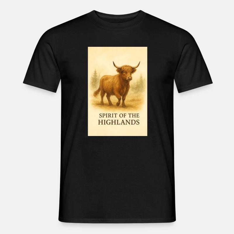 Der Geist der Highlands-Kuh - Männer T-Shirt - Schwarz