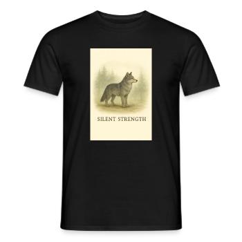 Stiller Machtwolf - Männer T-Shirt - Schwarz - Vorne - AI Model Male 178 light (178cm)