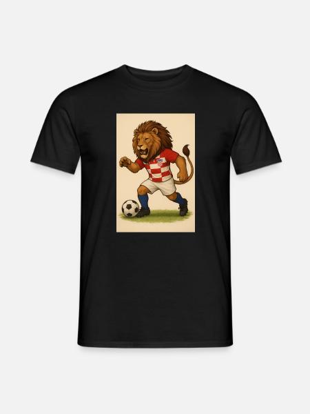 Lion in Croatia Football Jersey - Men's T-Shirt - black