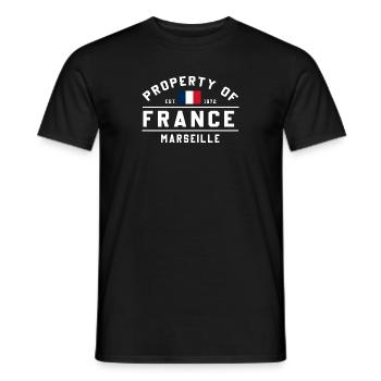 Propriété française Marseille est 1872 - T-shirt homme - noir - Devant - AI Model Male 178 light (178cm)