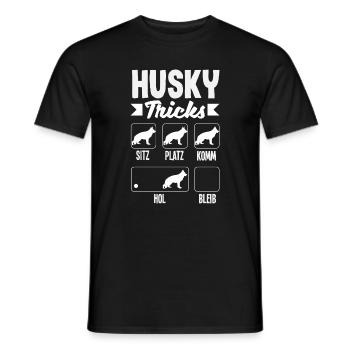 Drôle Husky Husky Propriétaire Husky Propriétaire Cadeau - T-shirt homme - noir - Devant - AI Model Male 178 light (178cm)