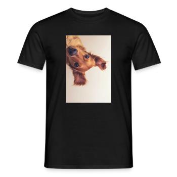 Neugieriges Welpenporträt - Männer T-Shirt - Schwarz - Vorne - AI Model Male 178 light (178cm)